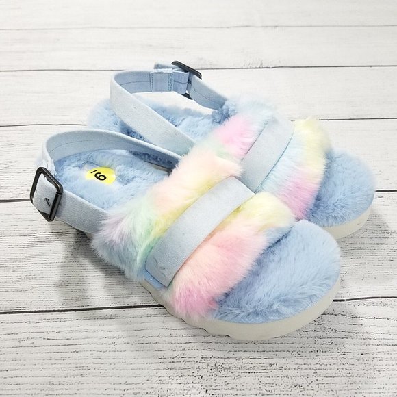 Koolaburra by UGG Fuzz'd Out Adjustable Sandal Slippers Womens Size 9 - Picture 1 of 6